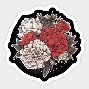 Bouquet of Peonies Sticker